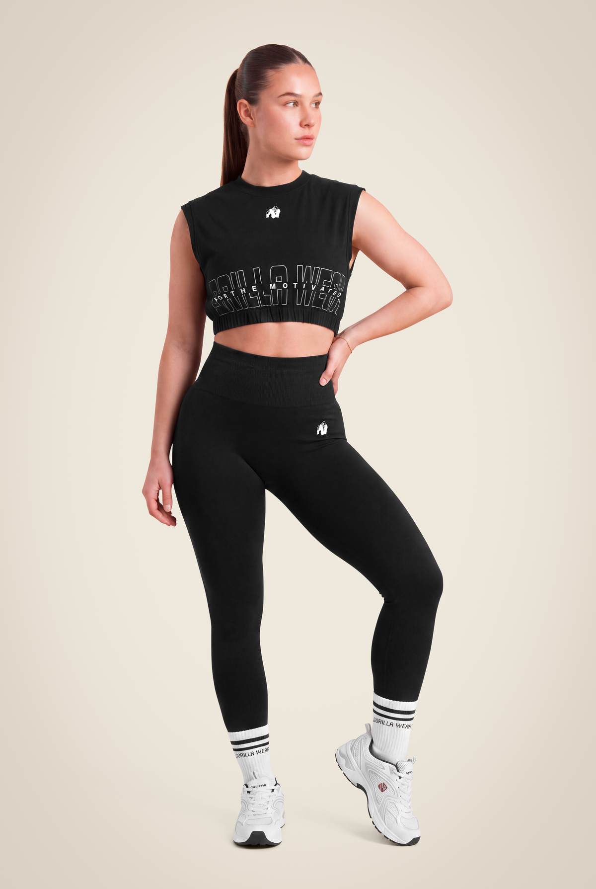 Gorilla Wear Albion Oversized Crop Top T-Shirt & Tops Black