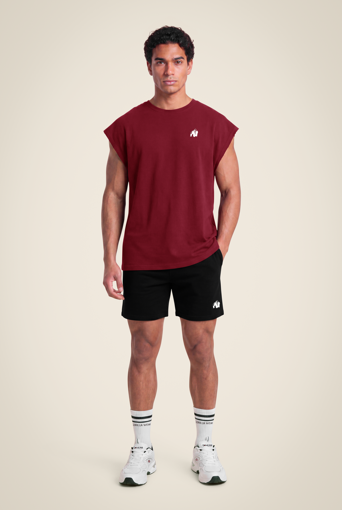Gorilla Wear Bouse Cut Off Tank Top Tank Top Burgundy