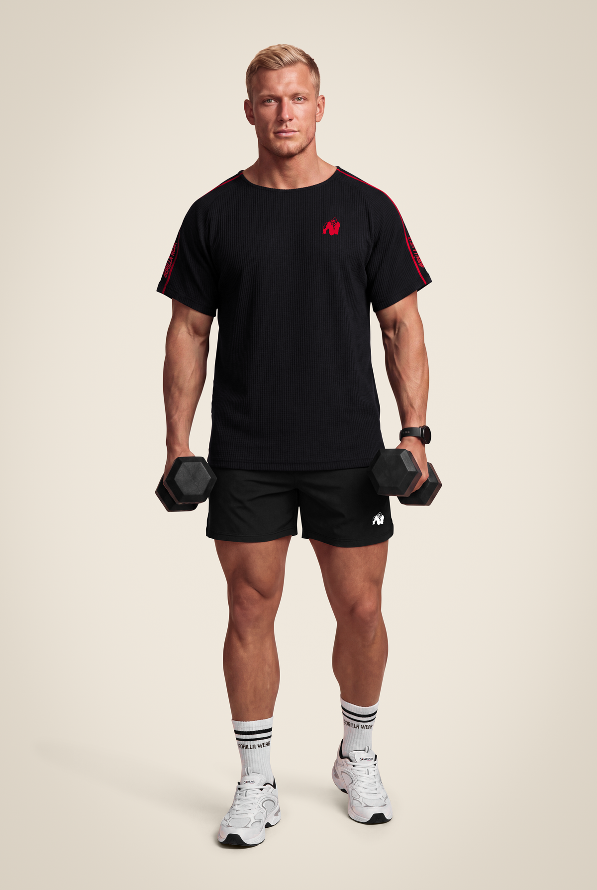 Gorilla Wear Buffalo Old School Workout Top T-Shirt & Tops Black/Red