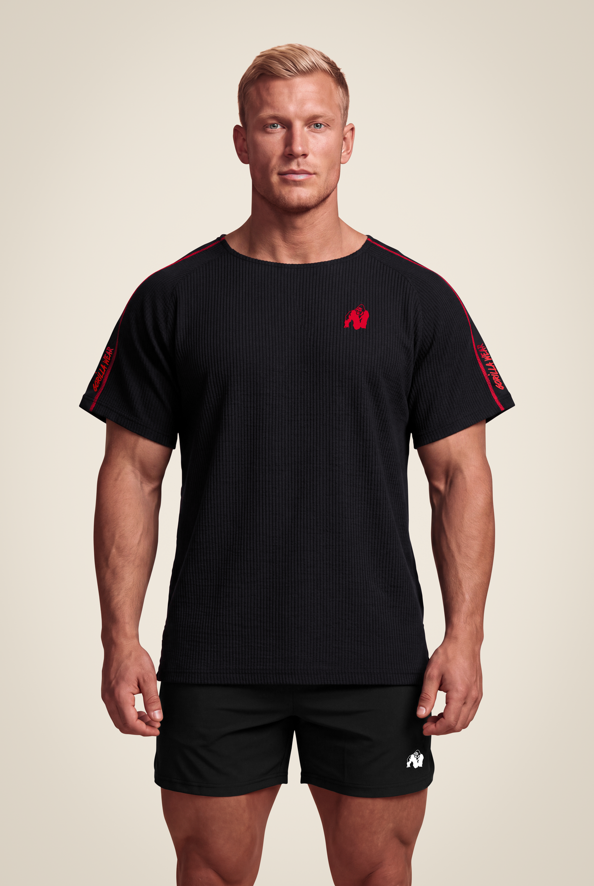 Gorilla Wear Buffalo Old School Workout Top T-Shirt & Tops Black/Red