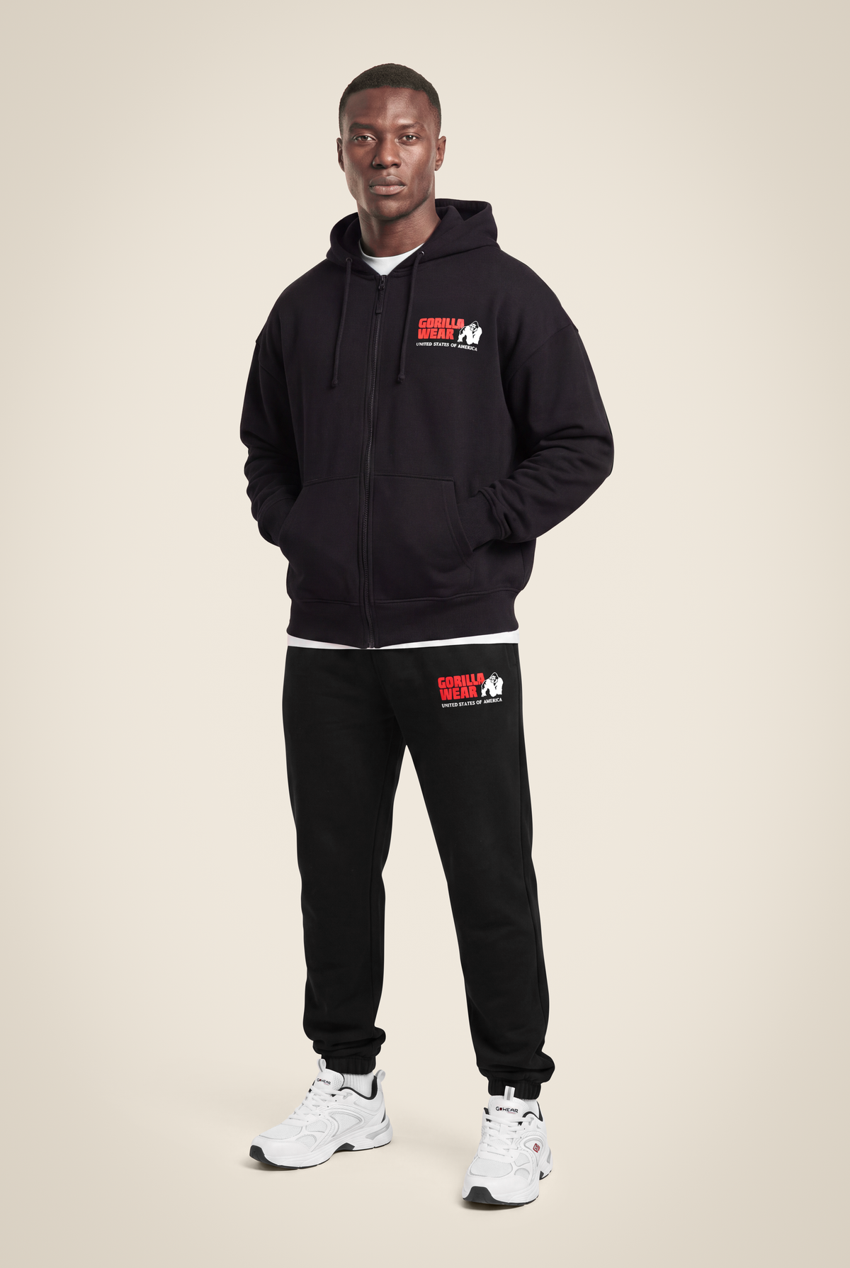 Gorilla Wear Classic Oversized Zipped Hoodie Hoodie & Sweatshirt Black