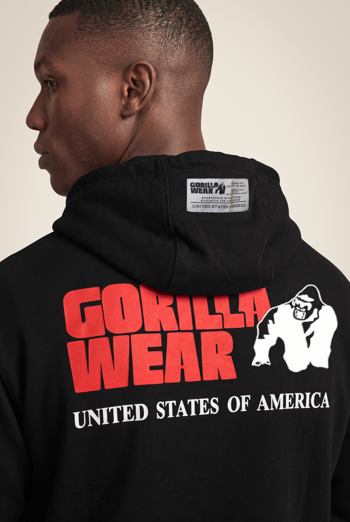 Gorilla Wear Classic Oversized Zipped Hoodie Hoodie & Sweatshirt Black