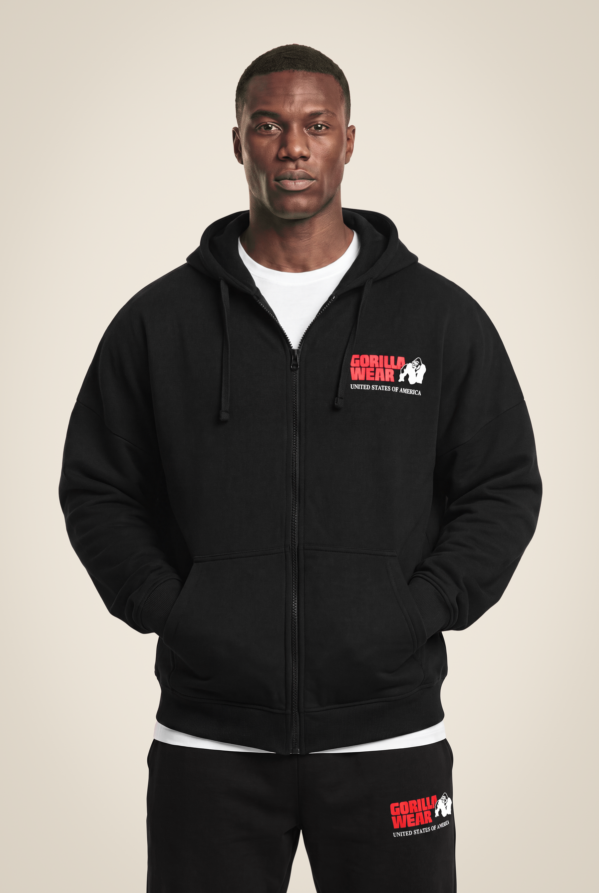 Gorilla Wear Classic Oversized Zipped Hoodie Hoodie & Sweatshirt Black