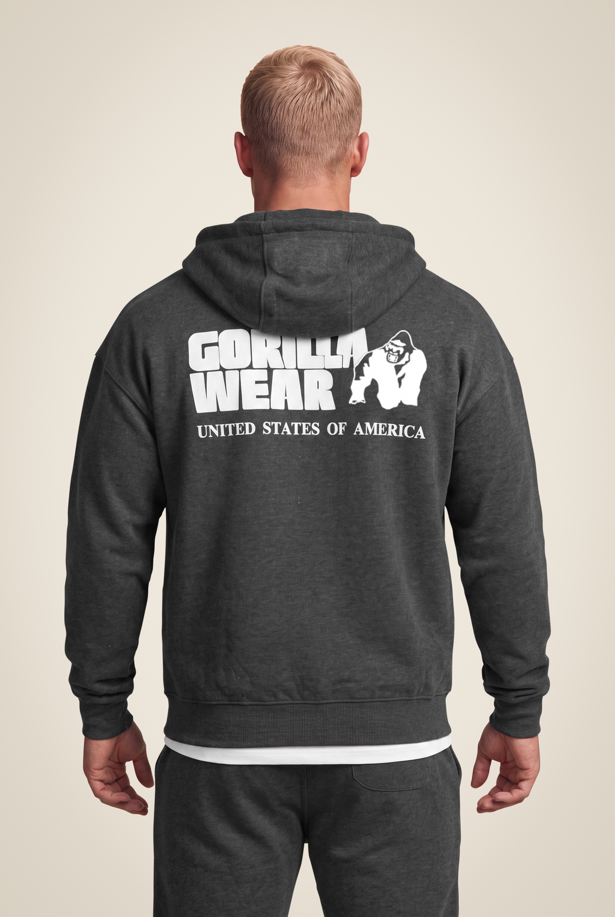 Gorilla Wear Classic Oversized Zipped Hoodie Hoodie & Sweatshirt Dark Gray Melange