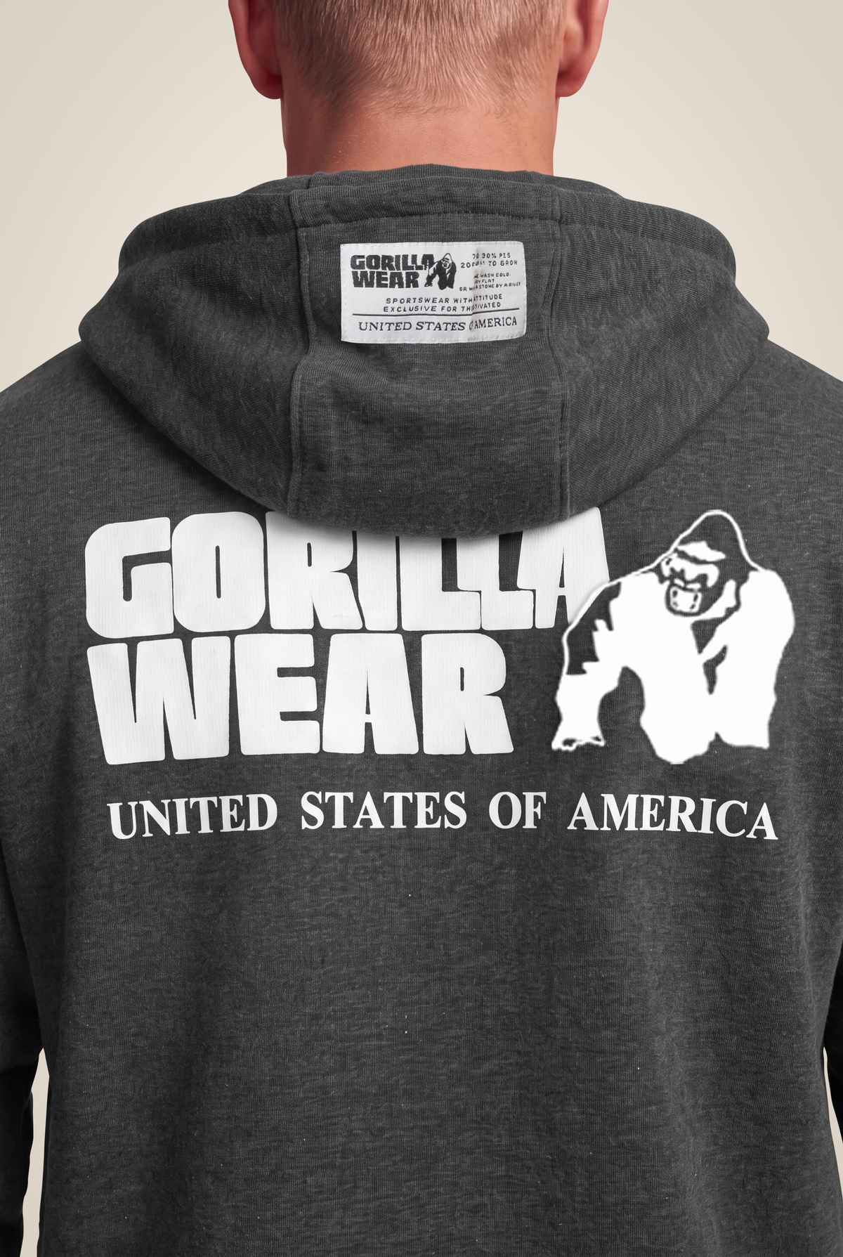 Gorilla Wear Classic Oversized Zipped Hoodie Hoodie & Sweatshirt Dark Gray Melange