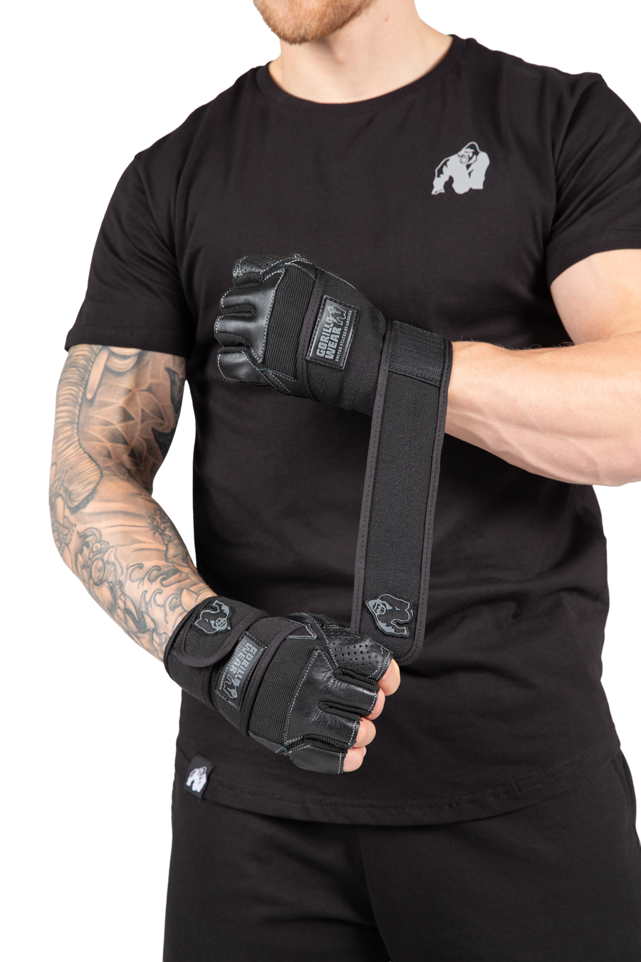 Gorilla Wear Dallas Wrist Wraps Gloves Workout Gloves & Grips Black