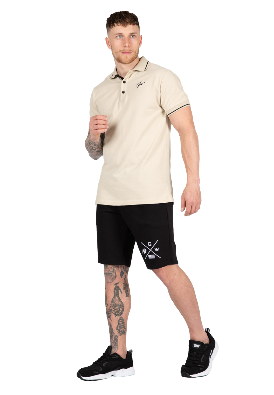 Gorilla Wear Delano Polo T-Shirt & Tops Beige/Black