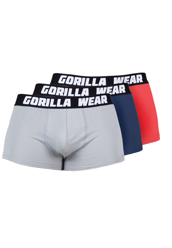 Gorilla Wear Gorilla Wear Boxershorts 3-Pack Underwear Gray/Navy/Red