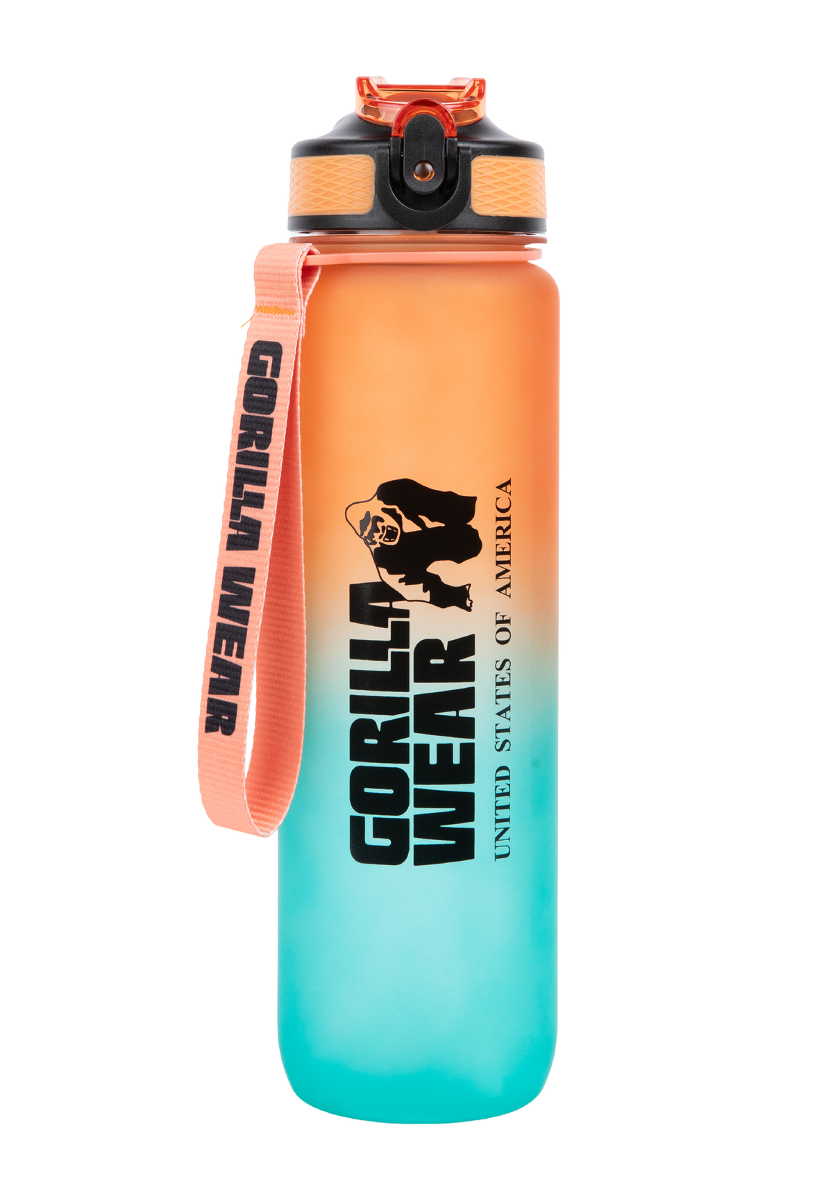 Gorilla Wear Gradient Water Bottle 1000ML Shakers & Bottles Green/Orange