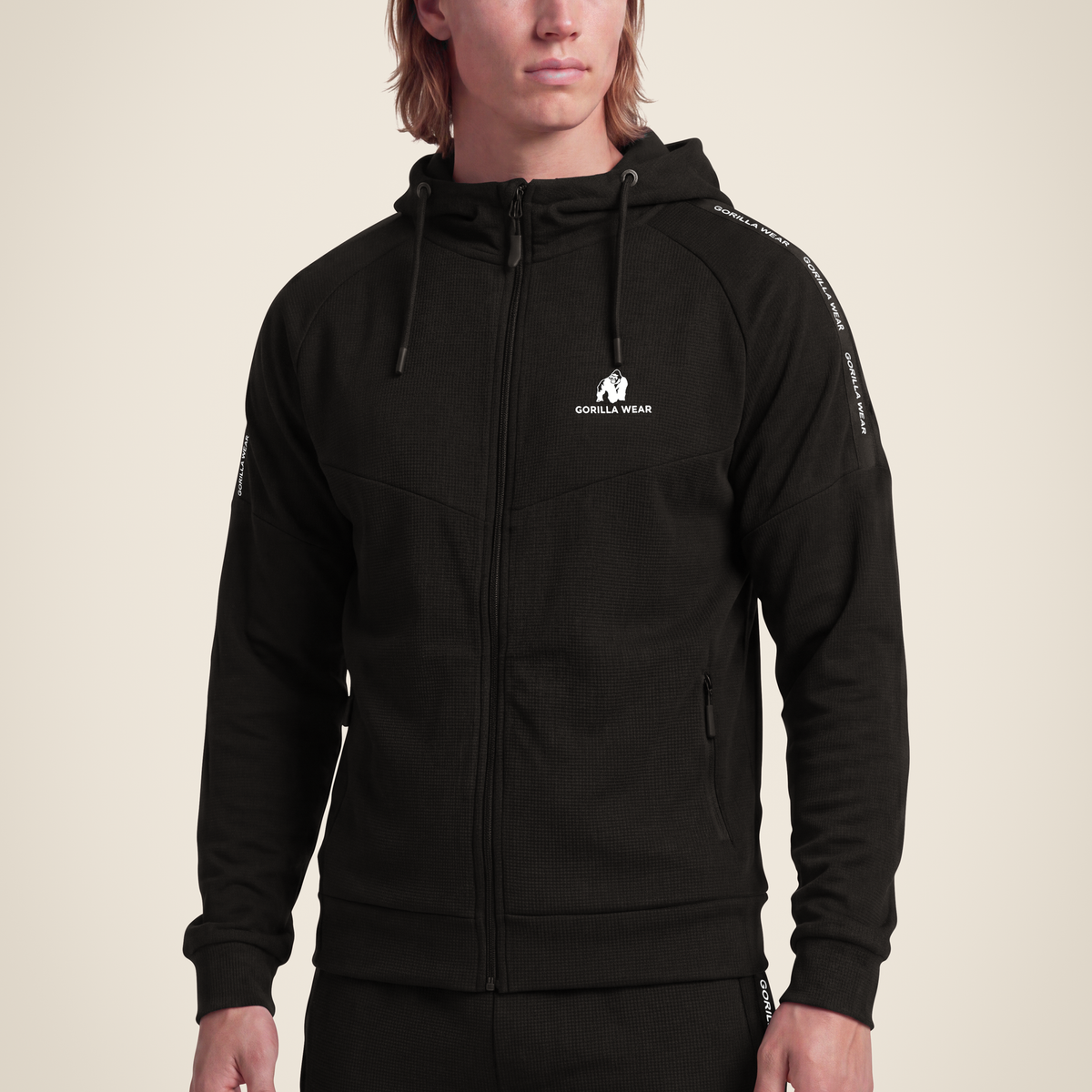 Harvey Hooded Track Jacket - Black – Gorilla Wear