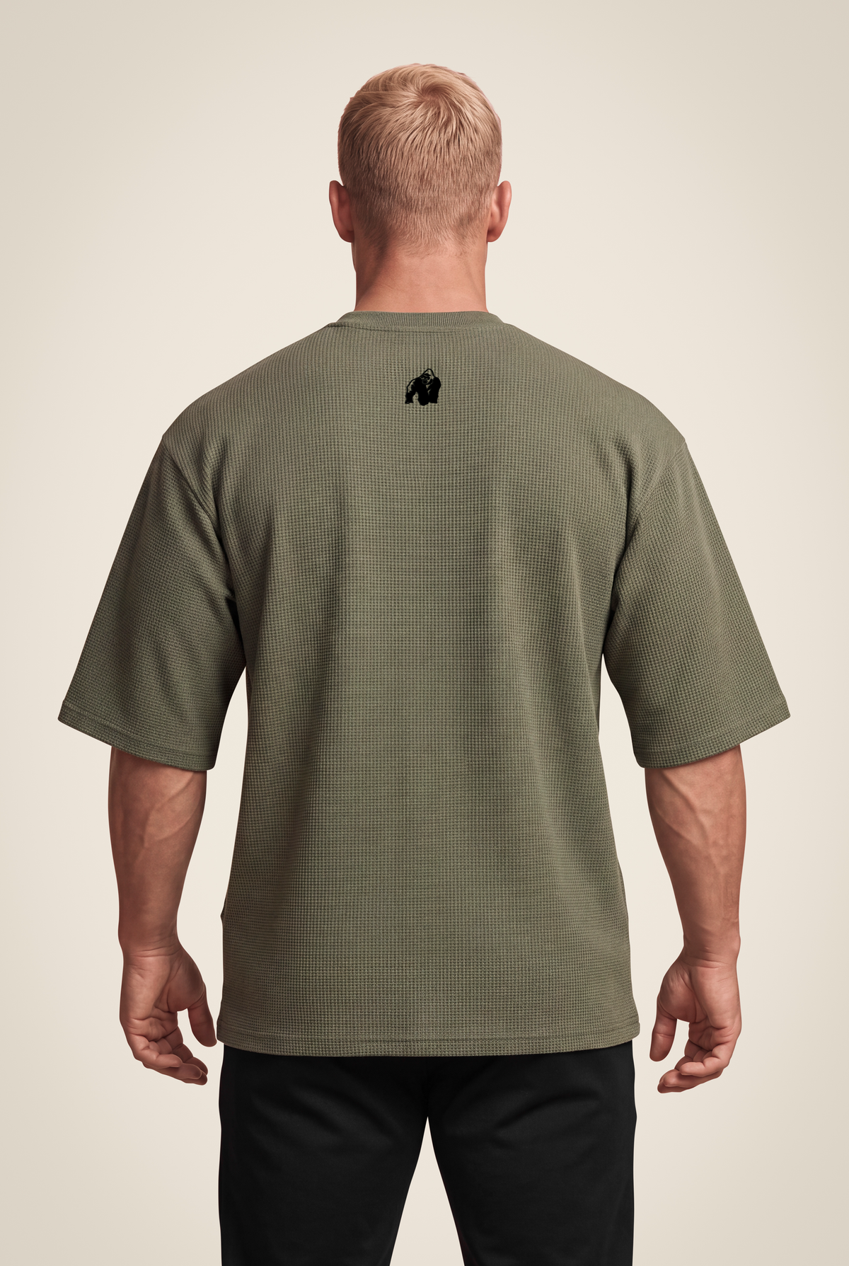 Gorilla Wear Idaho Oversized Waffle T-Shirt T-Shirt & Tops Army Green