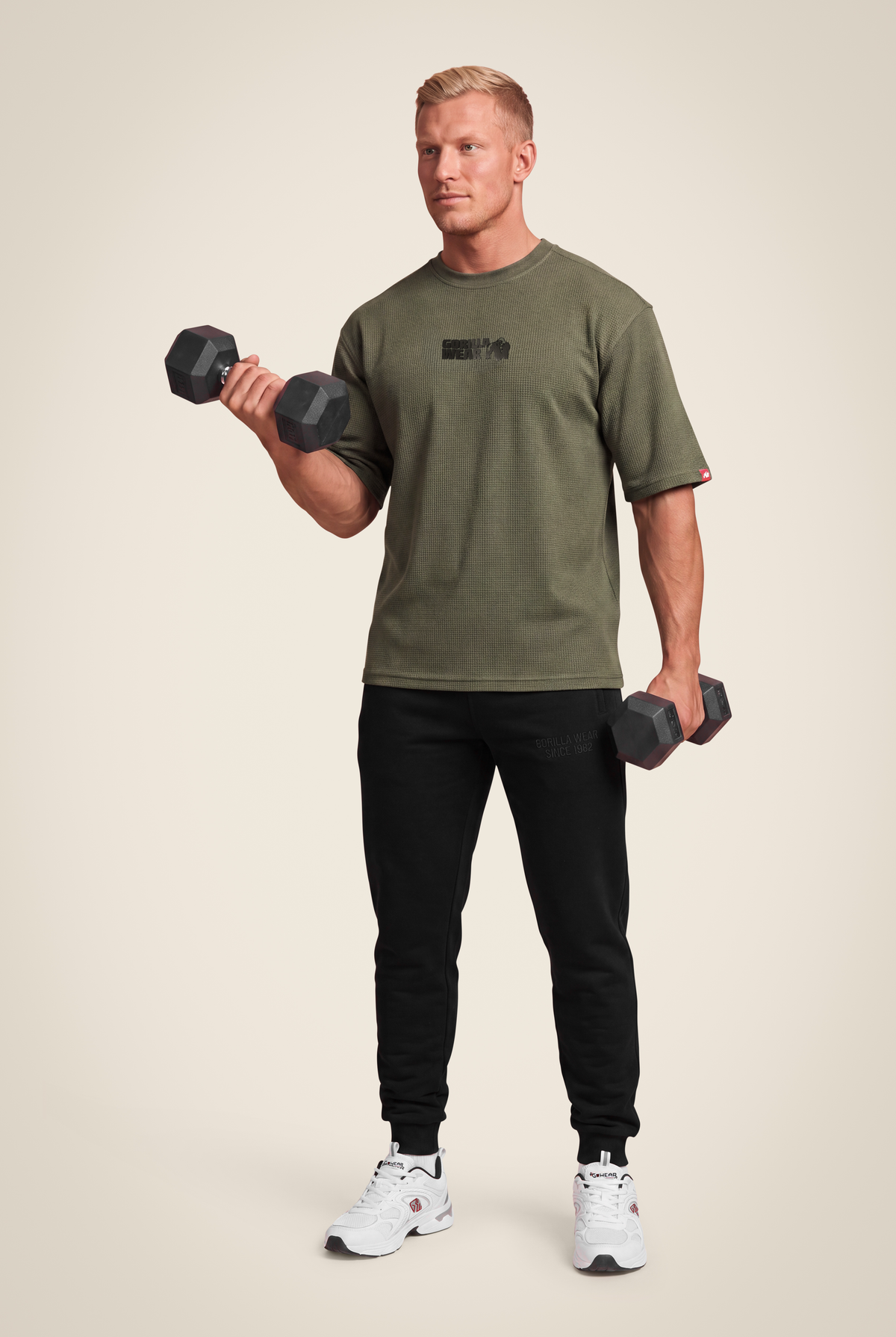 Gorilla Wear Idaho Oversized Waffle T-Shirt T-Shirt & Tops Army Green