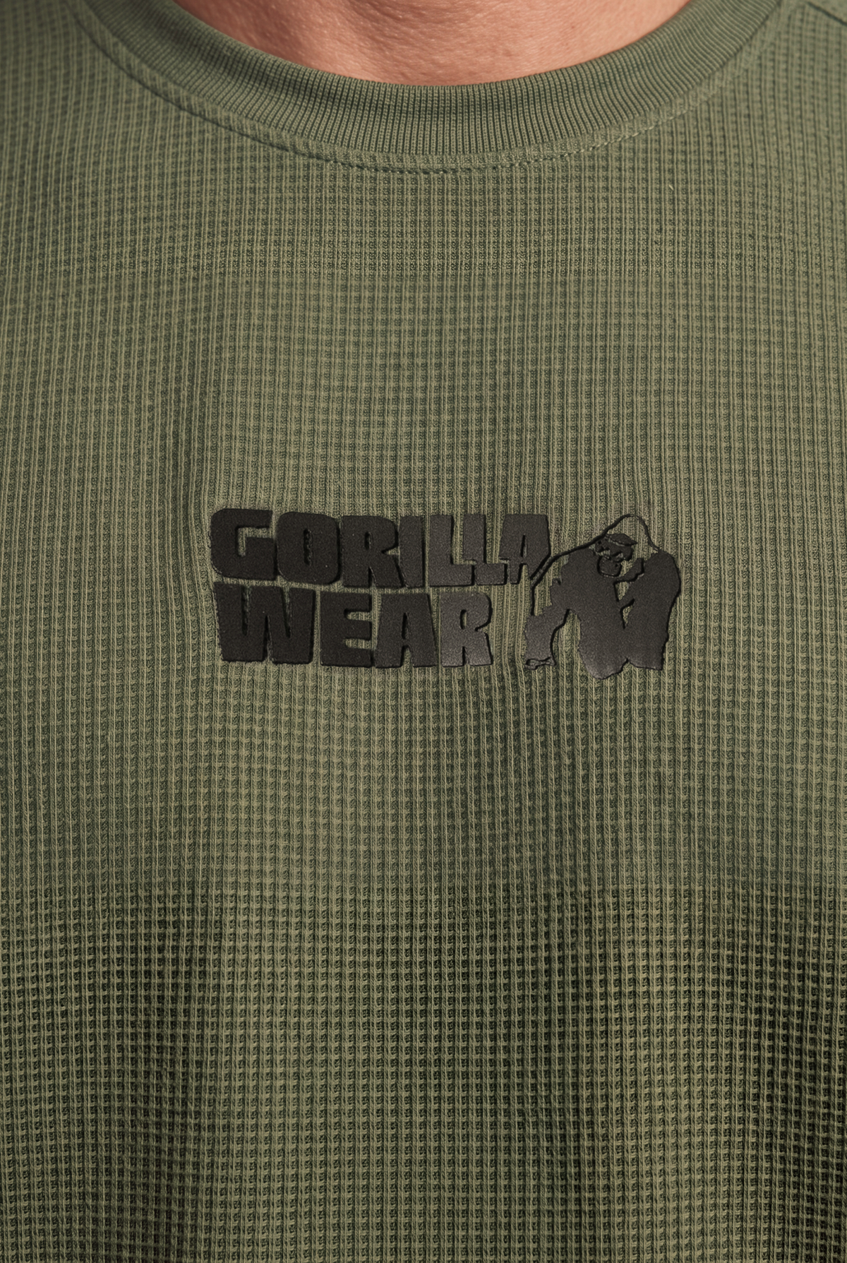 Gorilla Wear Idaho Oversized Waffle T-Shirt T-Shirt & Tops Army Green