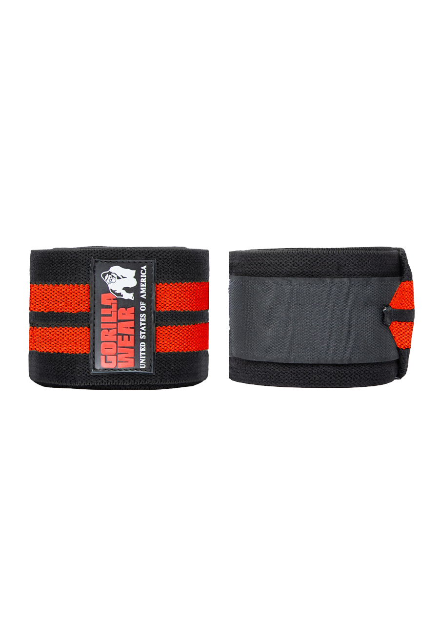 Gorilla Wear Knee Wraps 200CM Lifting Straps & Wraps Black/Red