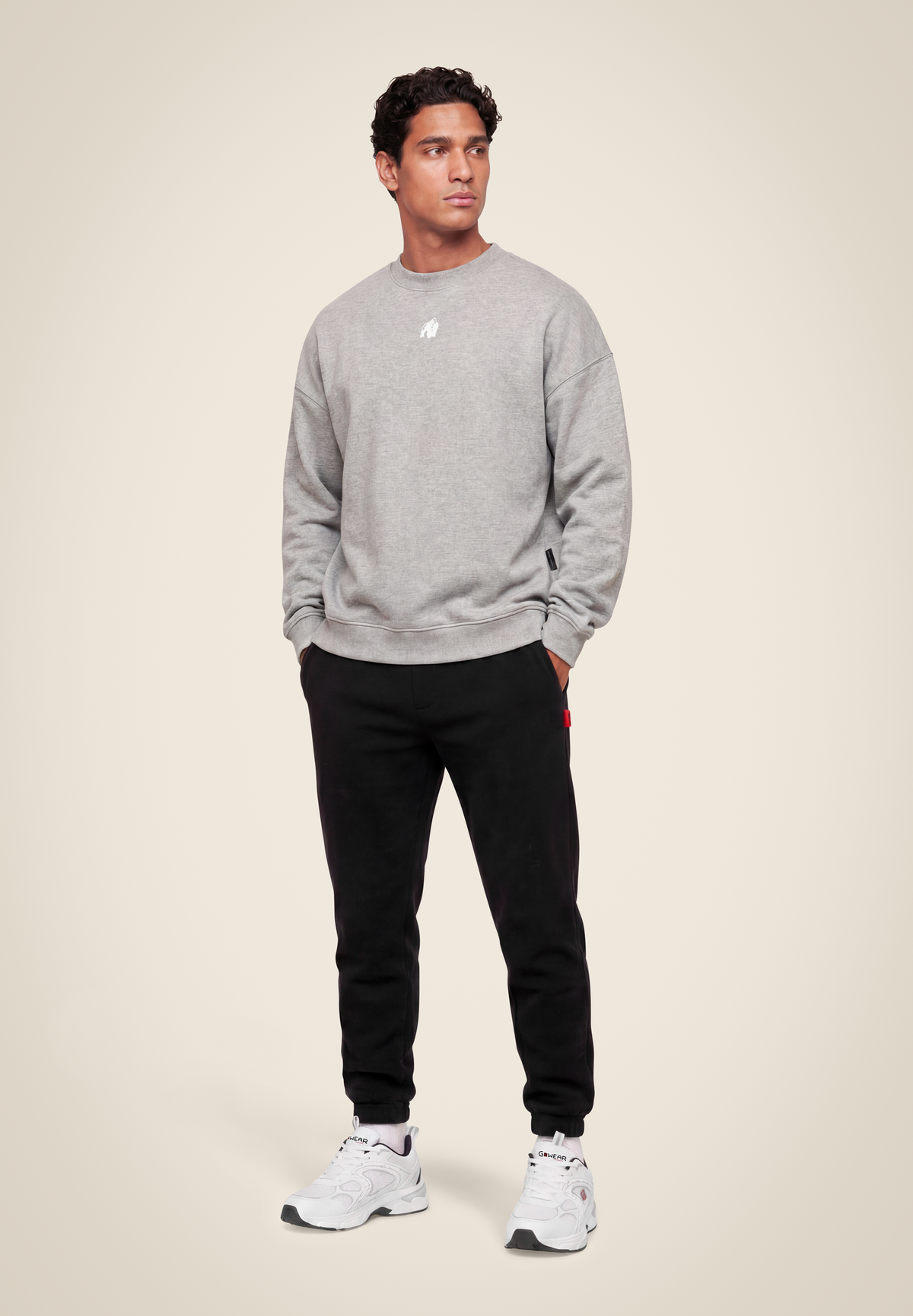 Gorilla Wear Leeds Oversized Sweater Hoodie & Sweatshirt Light Gray Melange