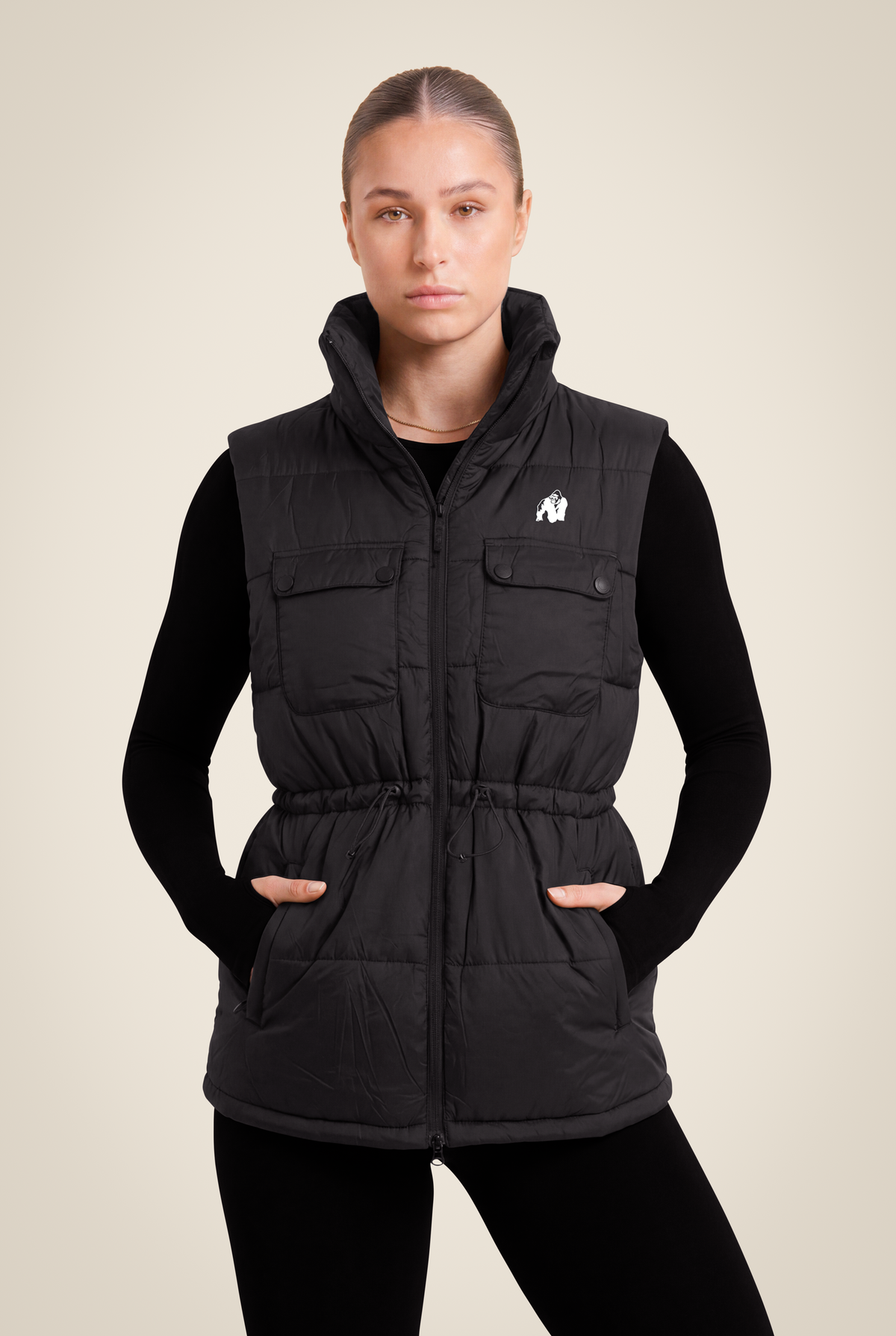 Gorilla Wear Lucia Puffer Vest Jacket Black
