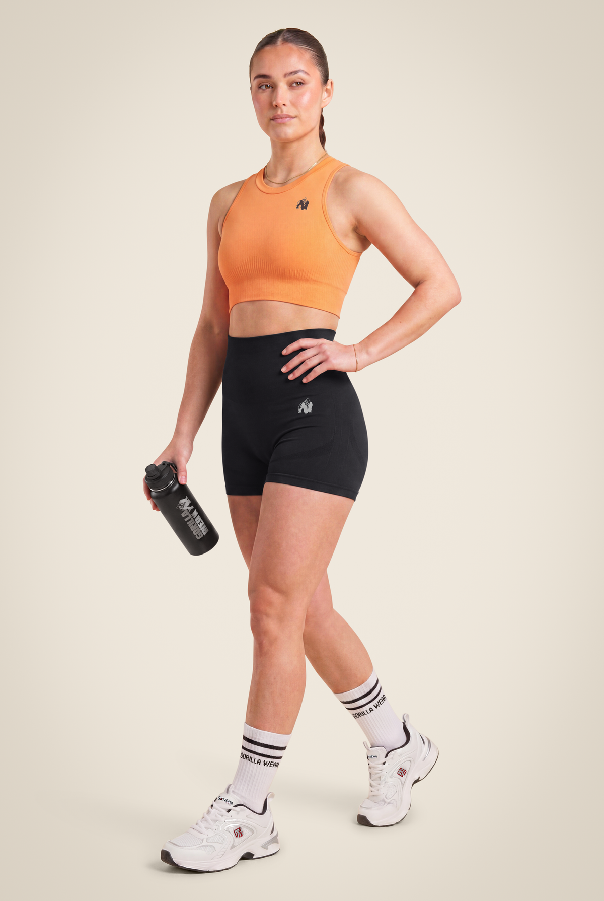 Gorilla Wear Olivia Seamless Crop Top T-Shirt & Tops Peach