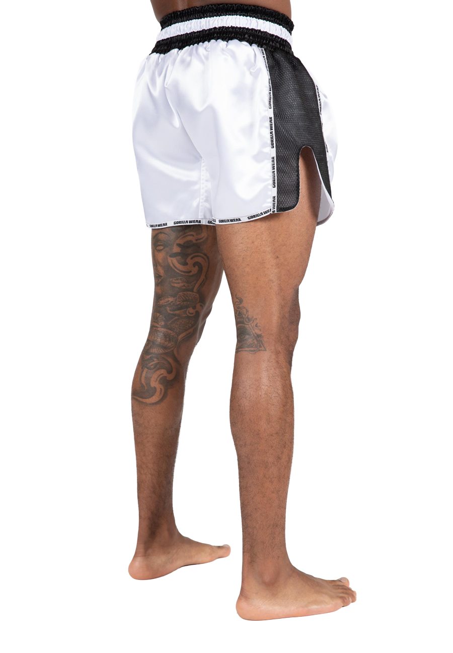 Gorilla Wear Piru Muay Thai Shorts Fight Gear White/Black