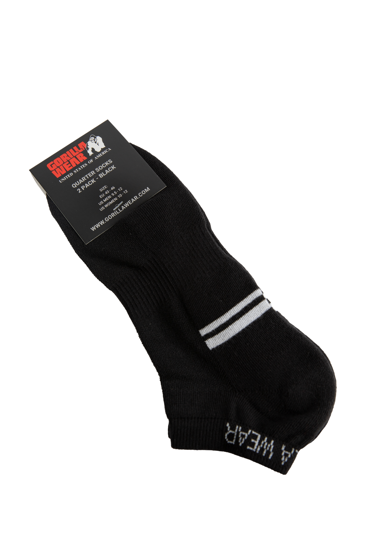 Gorilla Wear Quarter Socks 2-Pack Socks Black