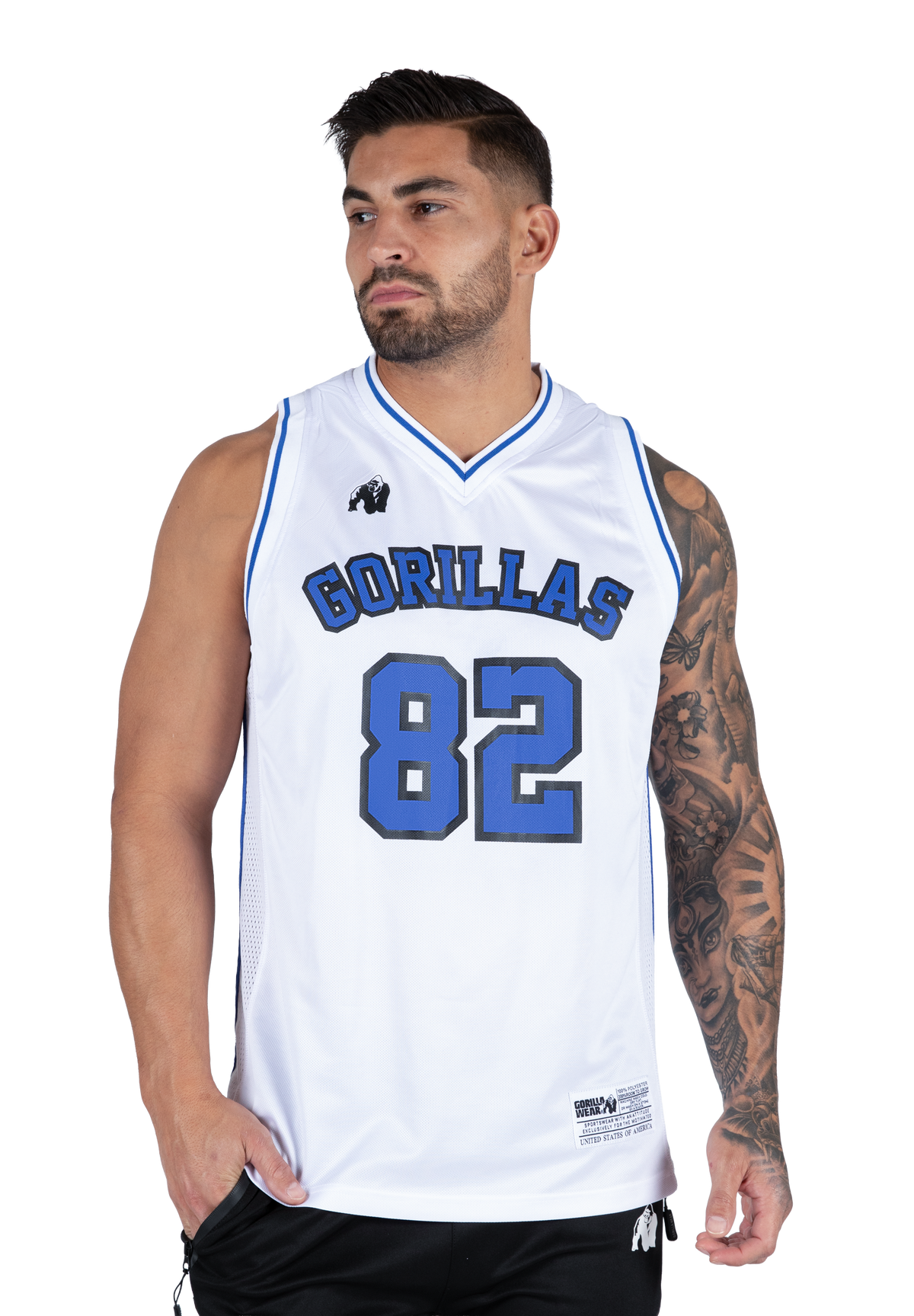 Gorilla Wear San Mateo Jersey Tank Top Tank Top White/Blue