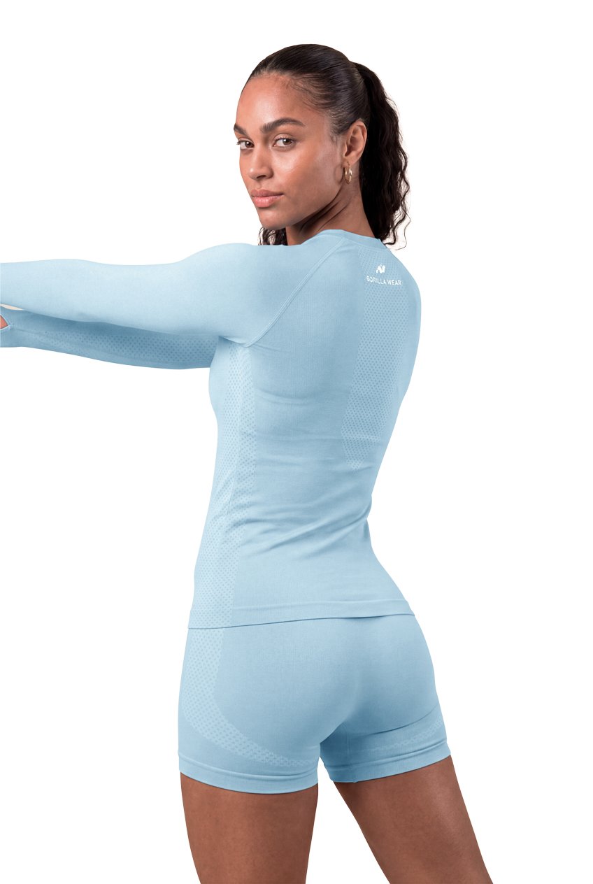 Gorilla Wear Selah Seamless Long Sleeve T-Shirt & Tops Light Blue