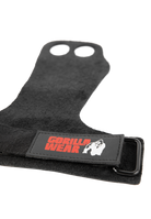 Gorilla Wear 2-Hole Leather Lifting Grips Workout Gloves & Grips Black