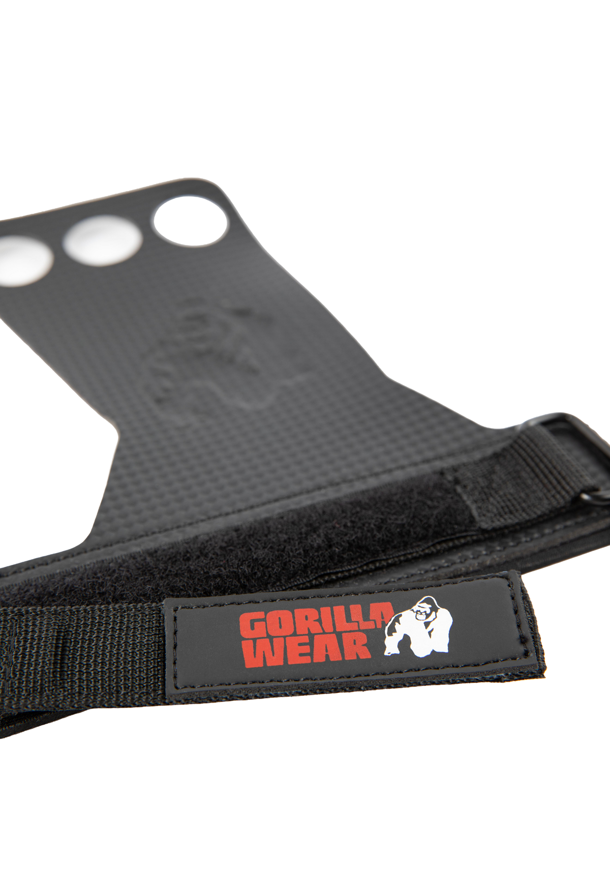 Gorilla Wear 3-Hole Carbon Lifting Grips Workout Gloves & Grips Black