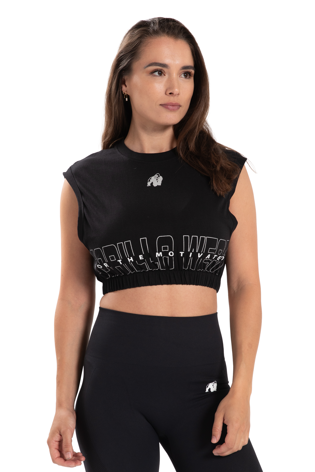 Gorilla Wear Albion Oversized Crop Top T-Shirt & Tops Black