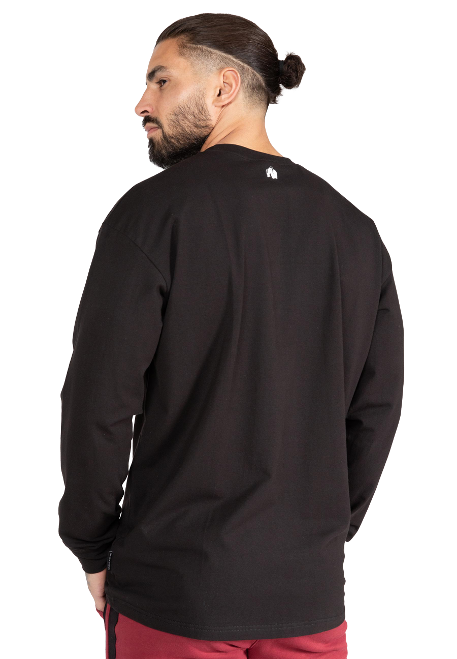 Gorilla Wear Boise Oversized Long Sleeve T-Shirt & Tops Black