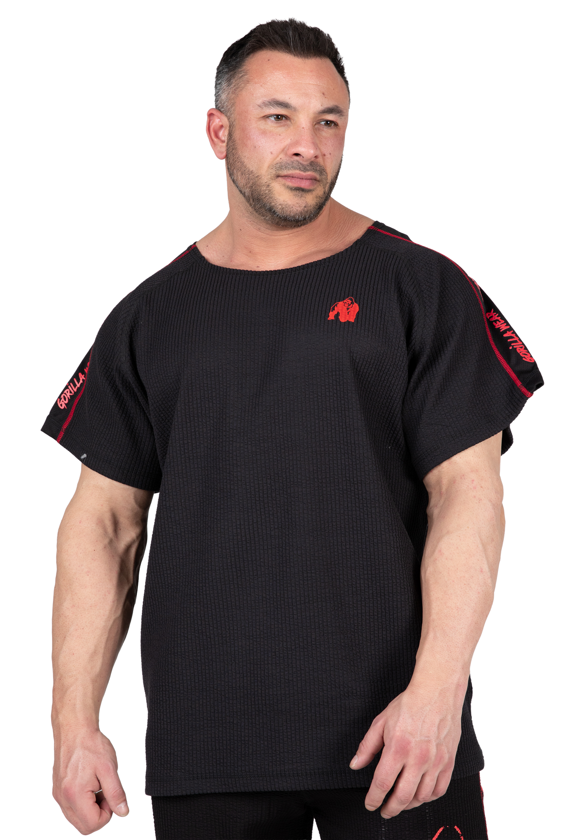 Gorilla Wear Buffalo Old School Workout Top T-Shirt & Tops Black/Red