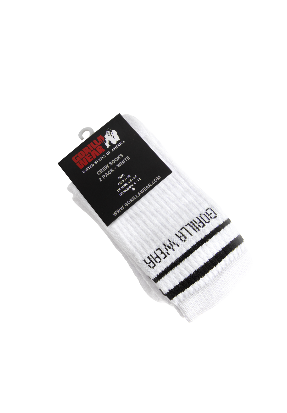 Gorilla Wear Crew Socks 2-Pack Socks White