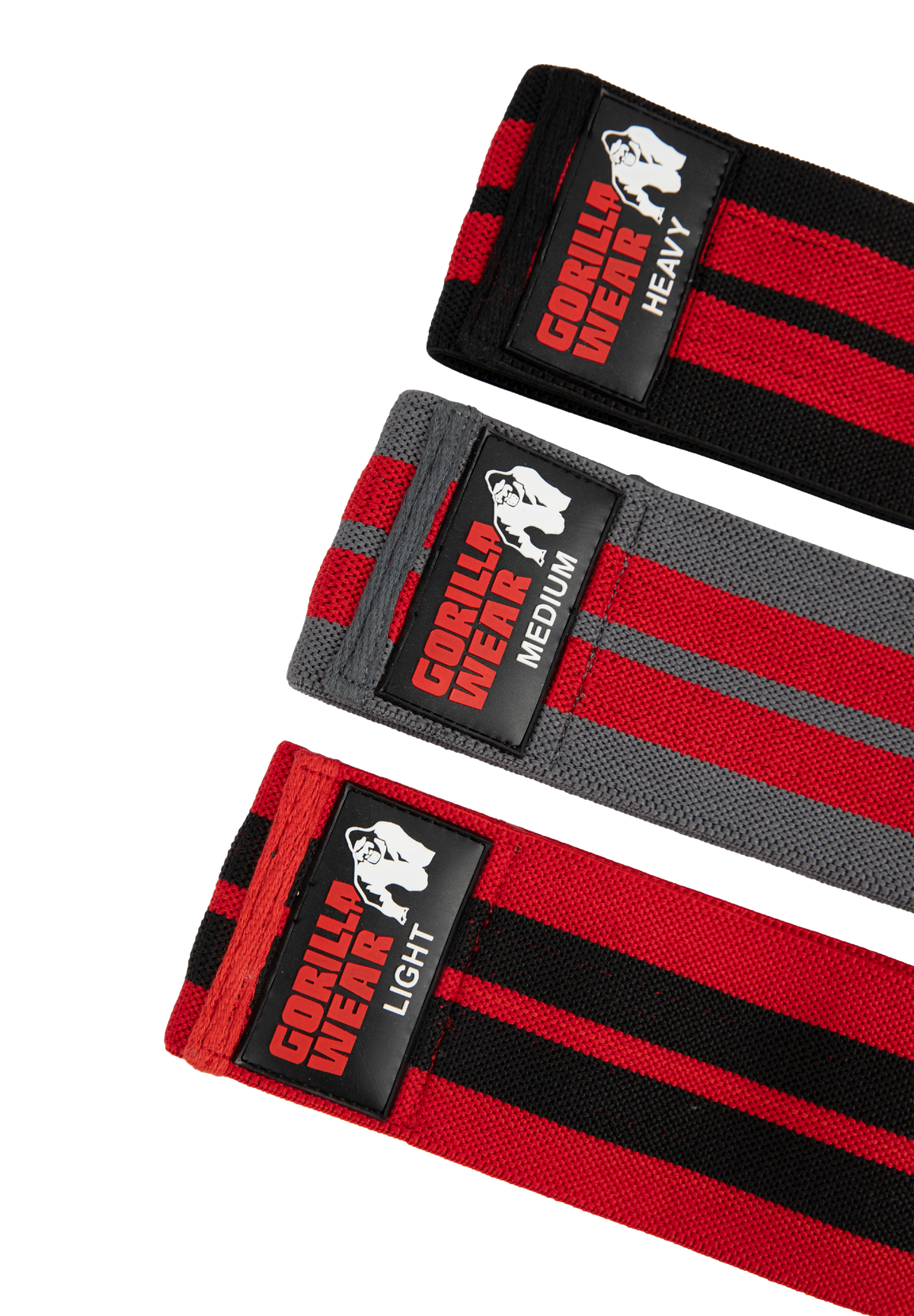 Gorilla Wear Glute Bands 3-Pack Lifting Straps & Wraps Black/Red/Gray
