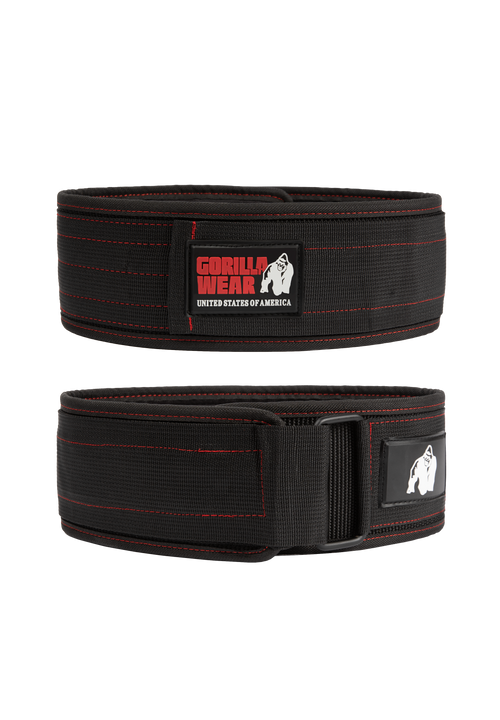 Gorilla Wear 4 Inch Nylon Lifting Belt - Black/Gold