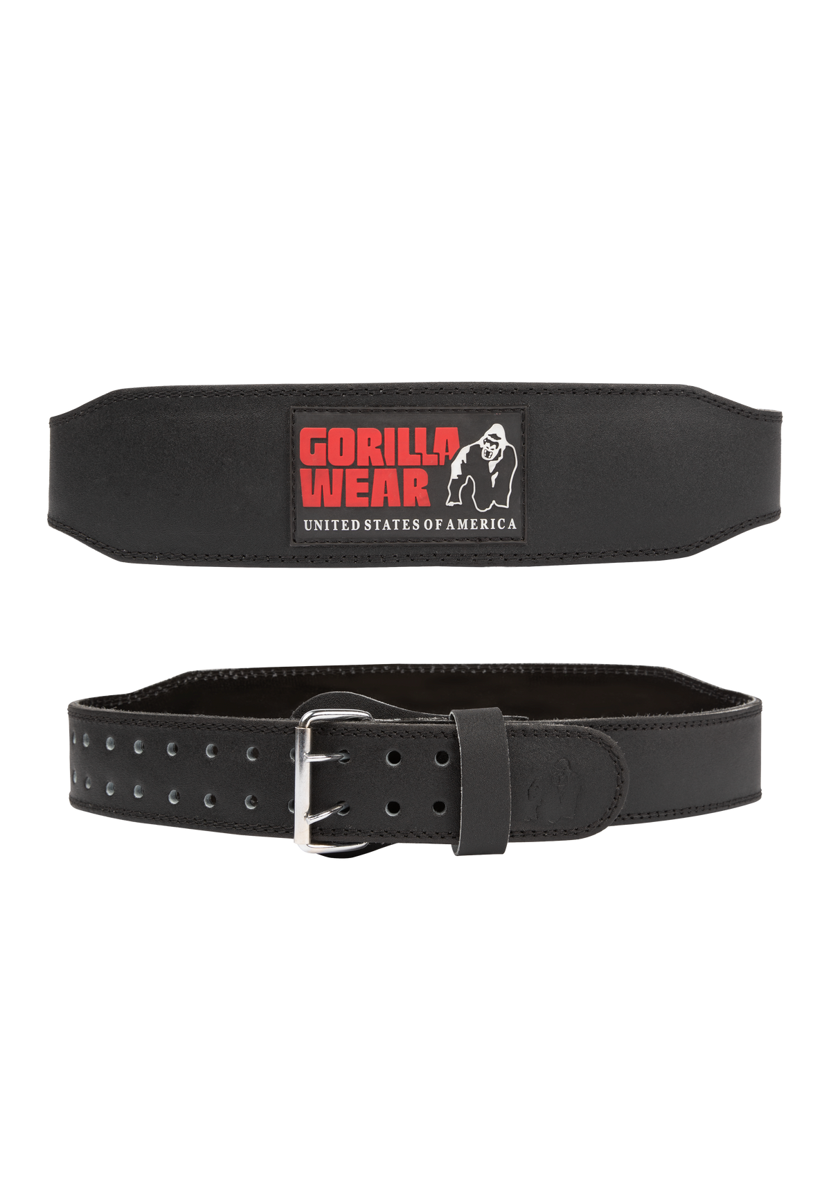 Gorilla Wear 4 Inch Padded Leather Lifting Belt - Black/Red