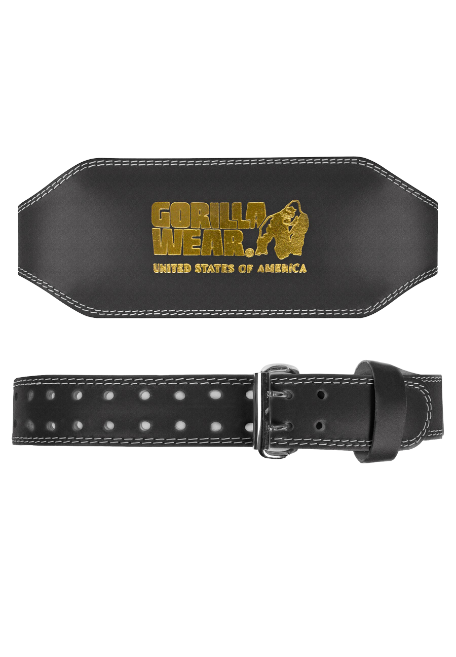 Gorilla Wear Gorilla Wear 6 Inch Padded Leather Lifting Belt Lifting Belts Black/Gold