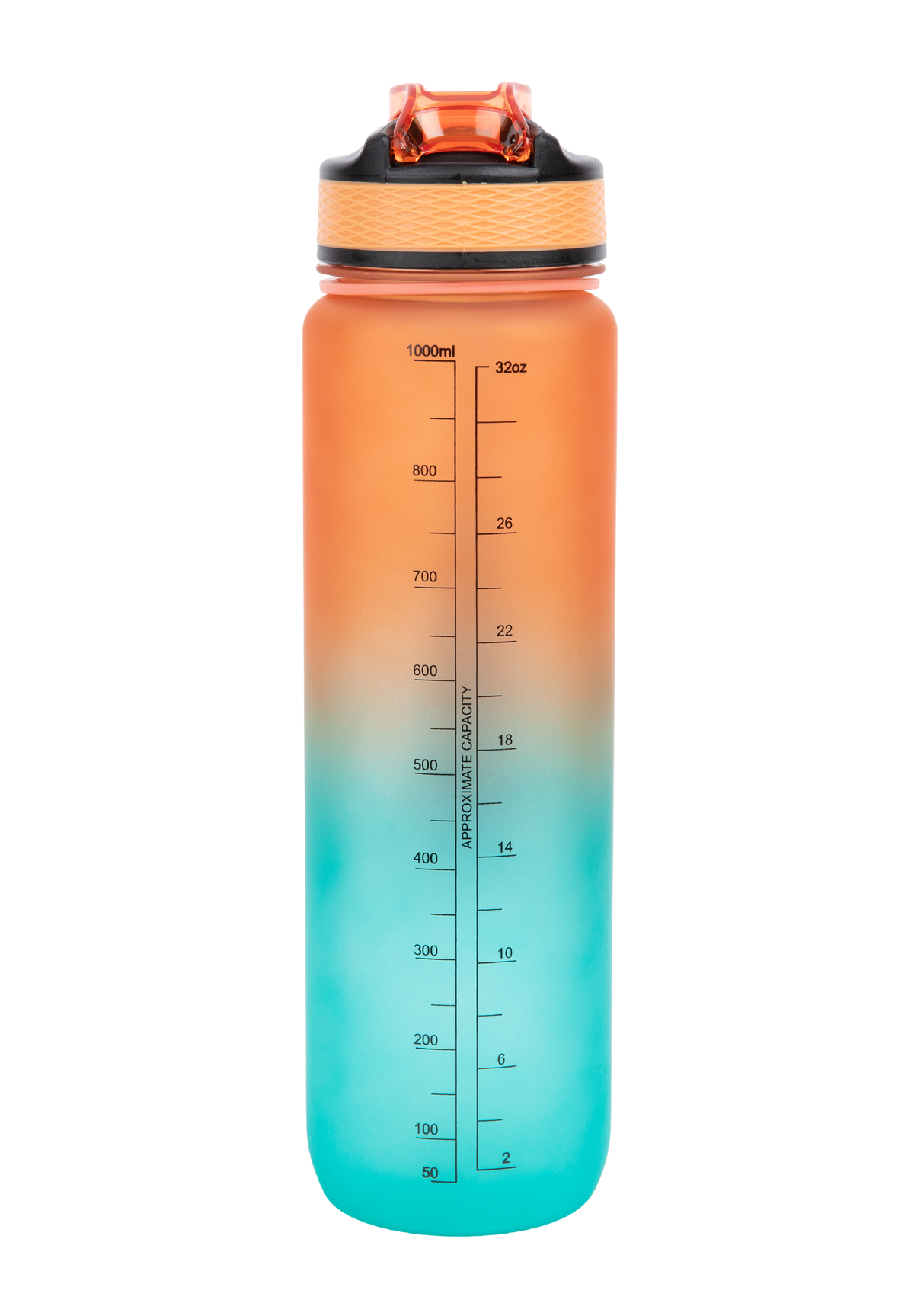 Gorilla Wear Gradient Water Bottle 1000ML Shakers & Bottles Green/Orange