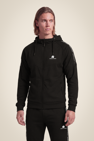 Harvey Hooded Track Jacket - Black – Gorilla Wear