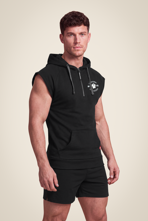 Huntley Sleeveless Hoodie - Black – Gorilla Wear