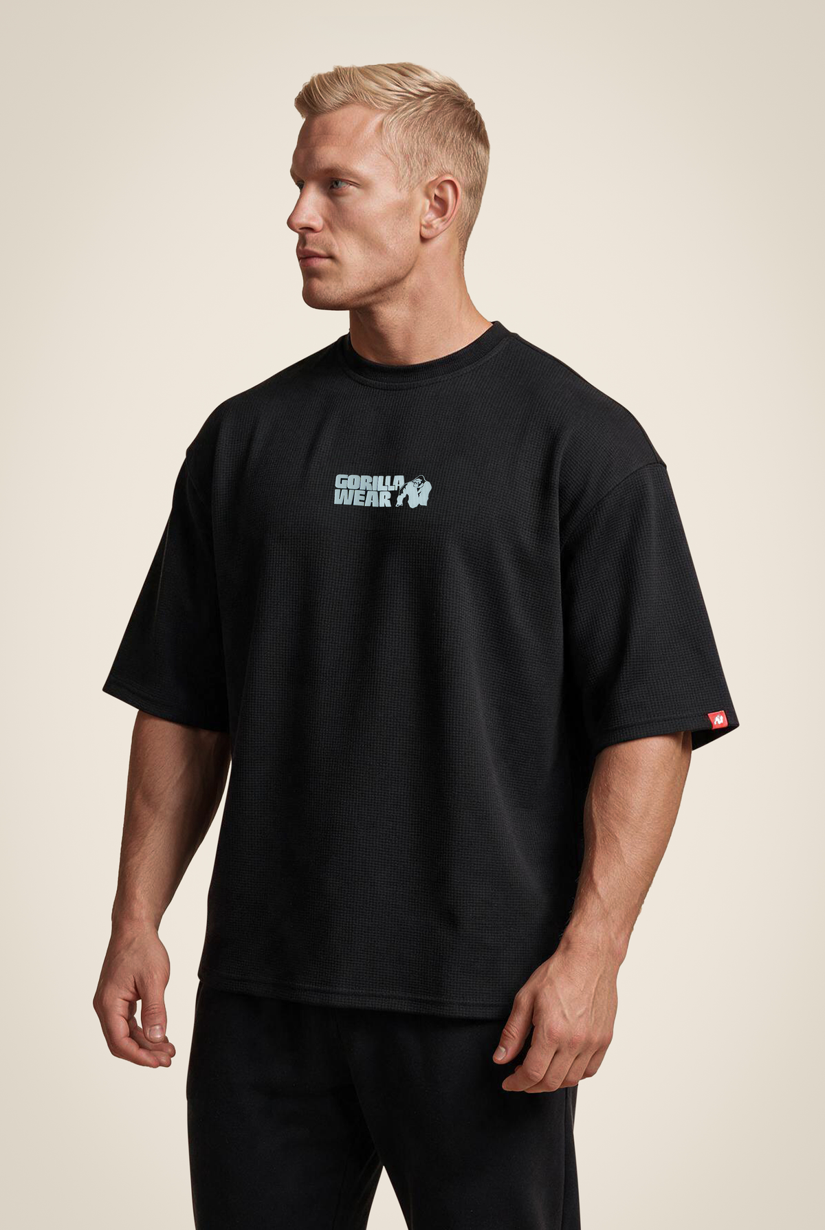 Gorilla Wear Idaho Oversized Waffle T-Shirt T-Shirt & Tops Black