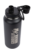 Gorilla Wear Insulated Stainless Steel Water Bottle 1000ML Shakers & Bottles Black