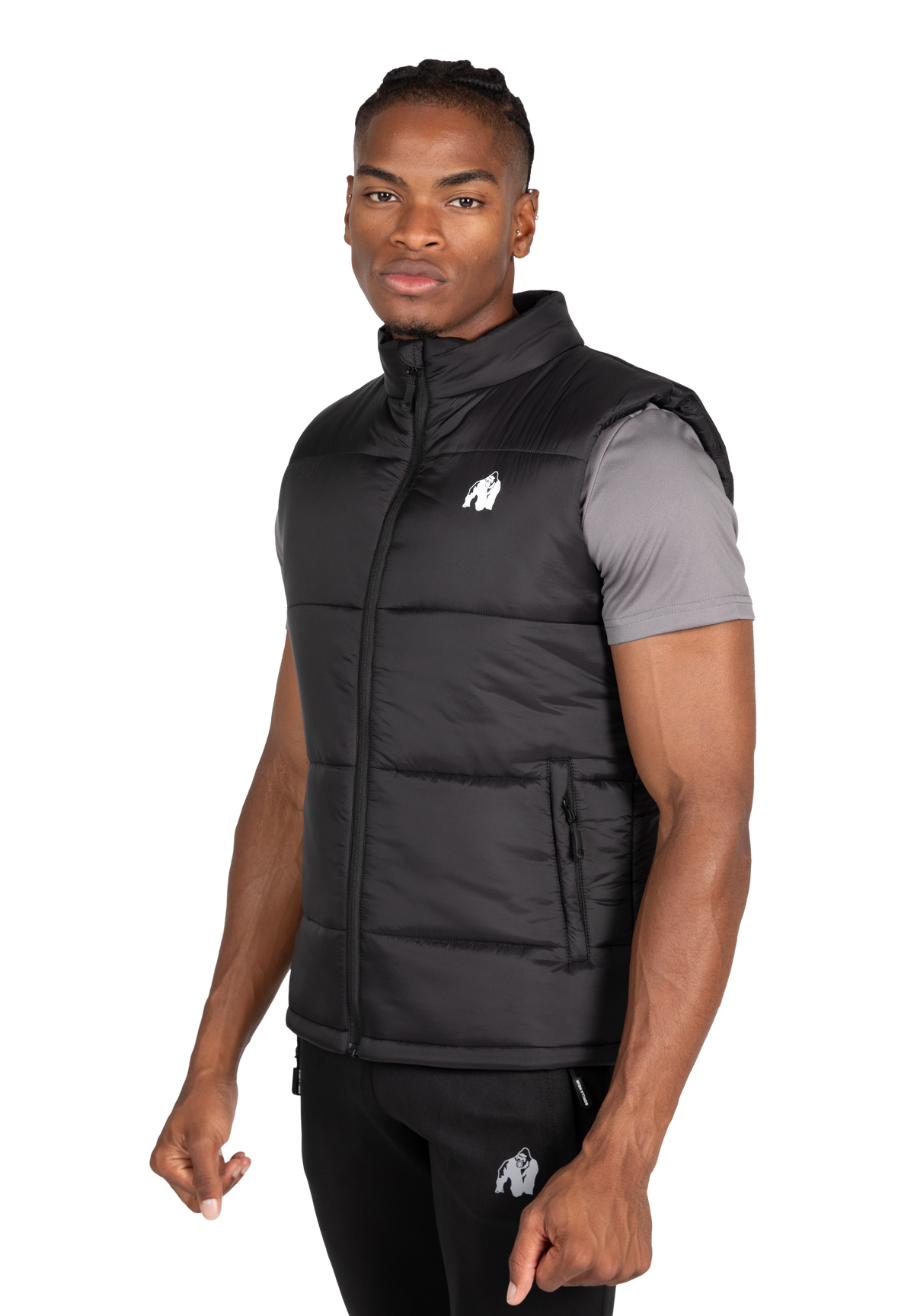 Gorilla Wear Irvine Puffer Vest Jacket Black