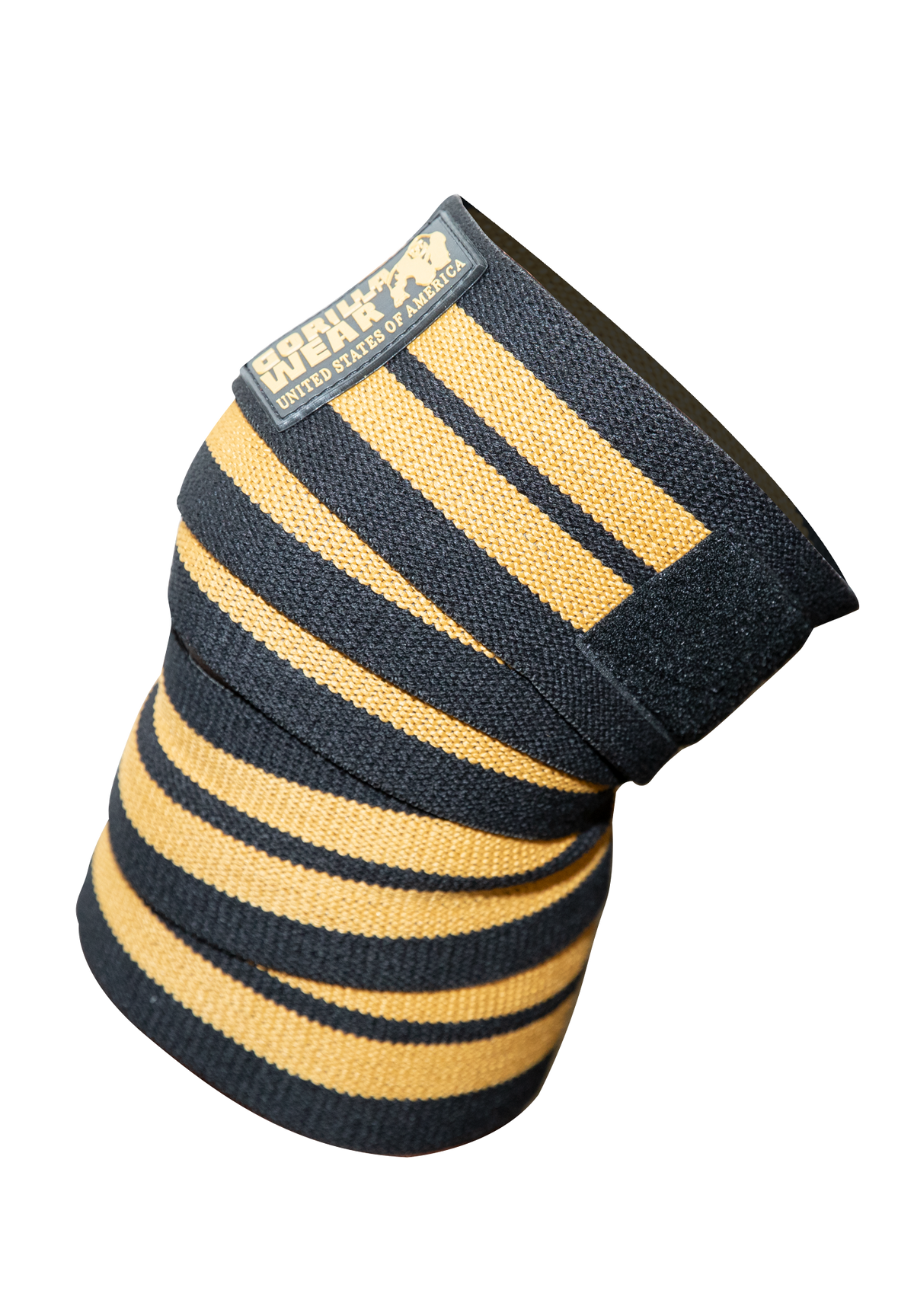 Gorilla Wear Knee Wraps 250CM Lifting Straps & Wraps Black/Gold