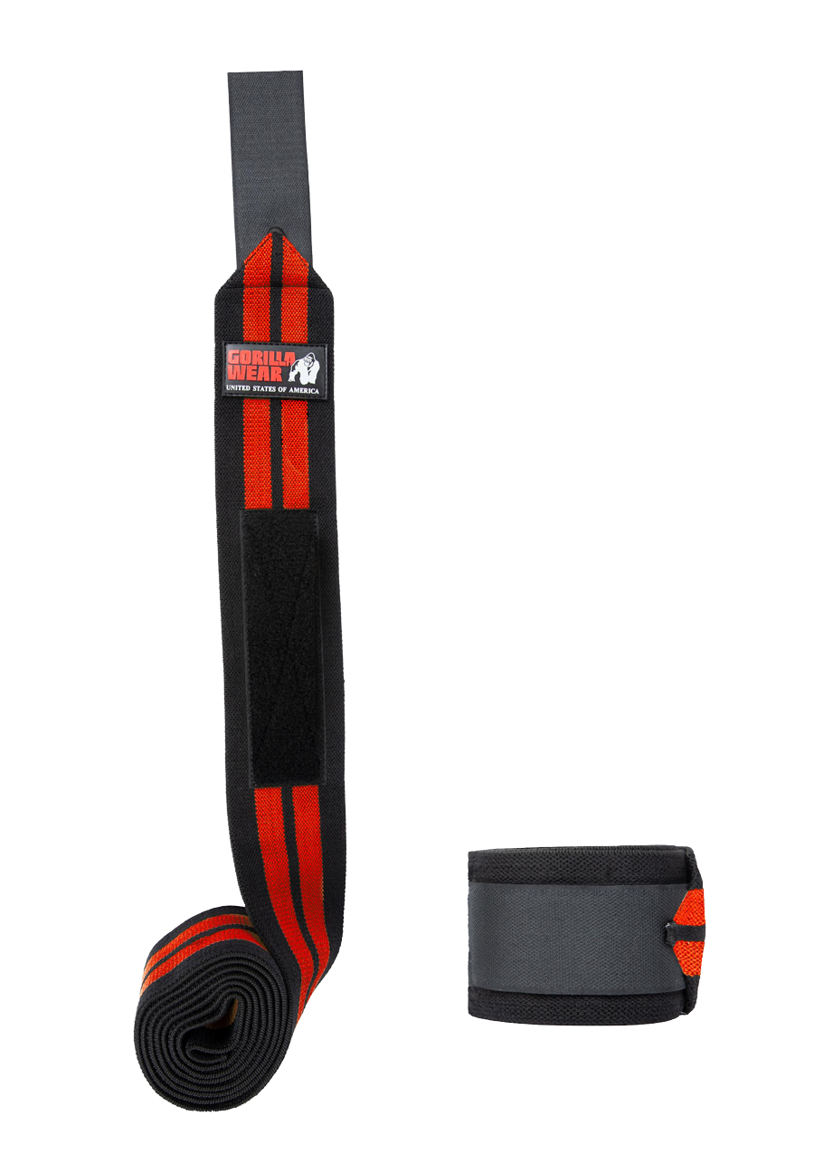 Gorilla Wear Knee Wraps 250CM Lifting Straps & Wraps Black/Red