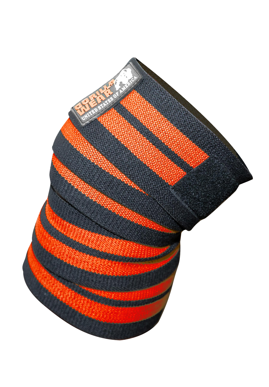 Gorilla Wear Knee Wraps 250CM Lifting Straps & Wraps Black/Red