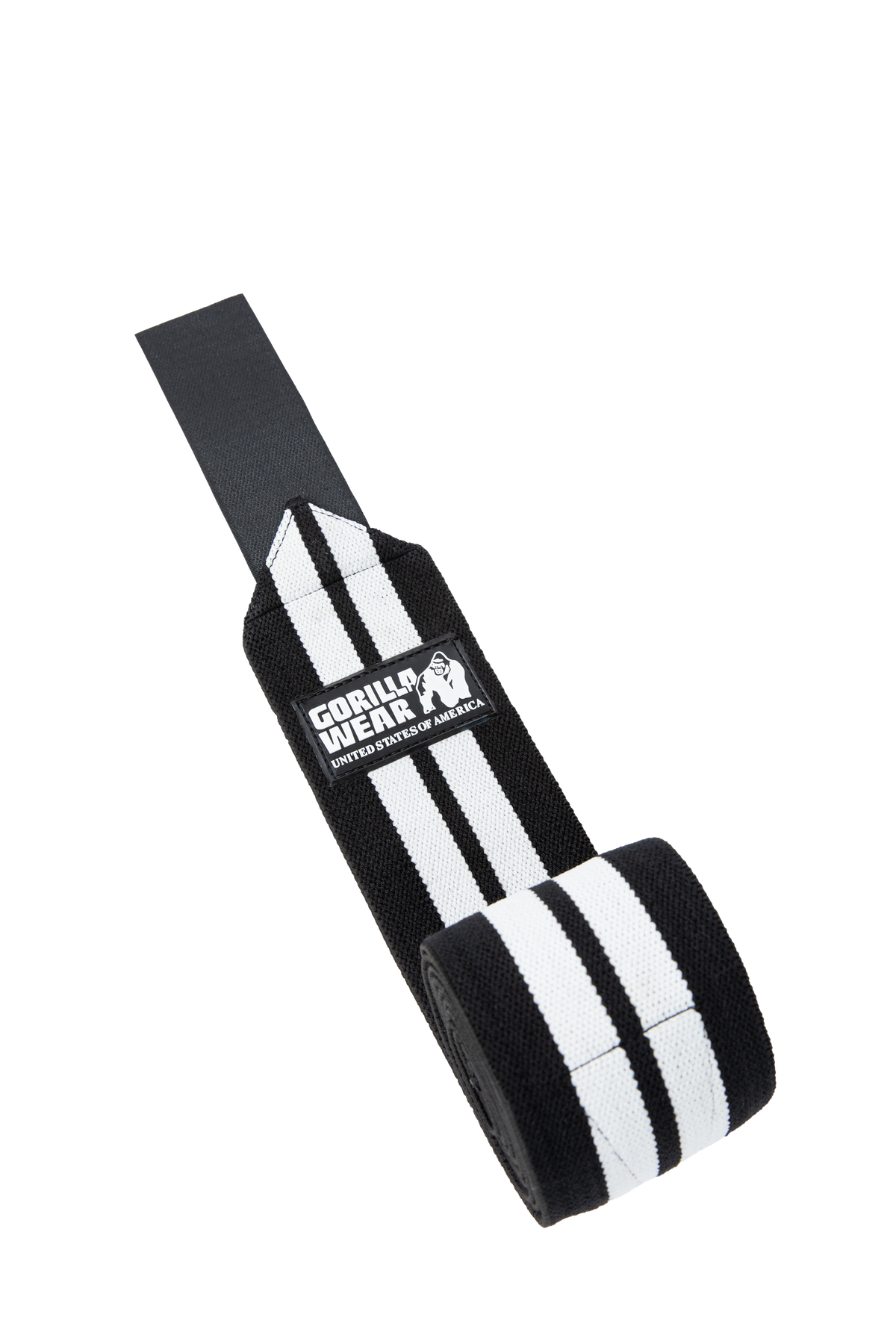Gorilla Wear Knee Wraps 250CM Lifting Straps & Wraps Black/White