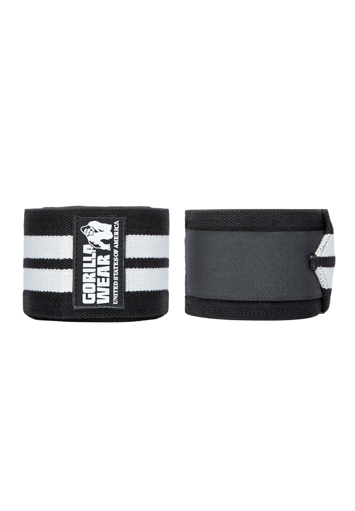 Gorilla Wear Knee Wraps 250CM Lifting Straps & Wraps Black/White