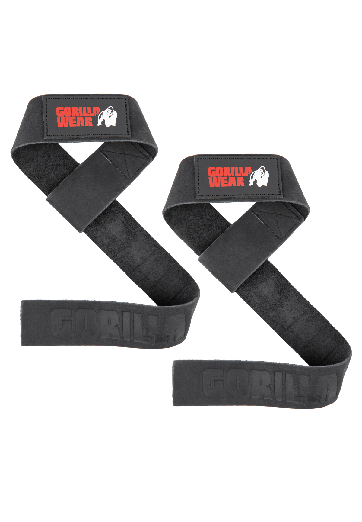 Gorilla Wear Leather Lifting Straps Lifting Straps & Wraps Black