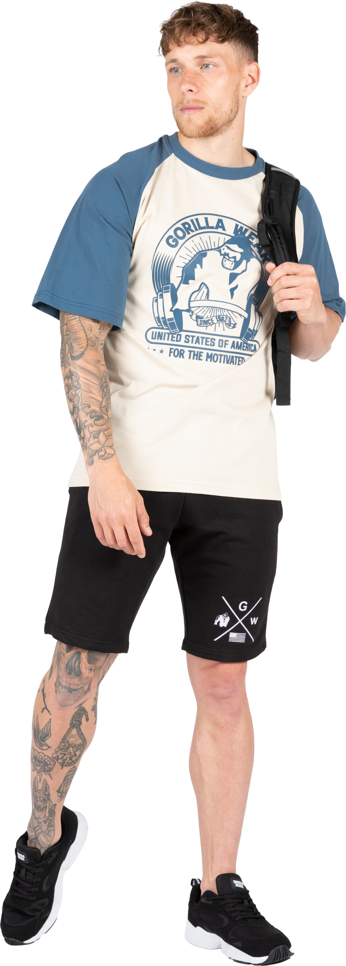 Gorilla Wear Logan Oversized T-Shirt T-Shirt & Tops Beige/Blue