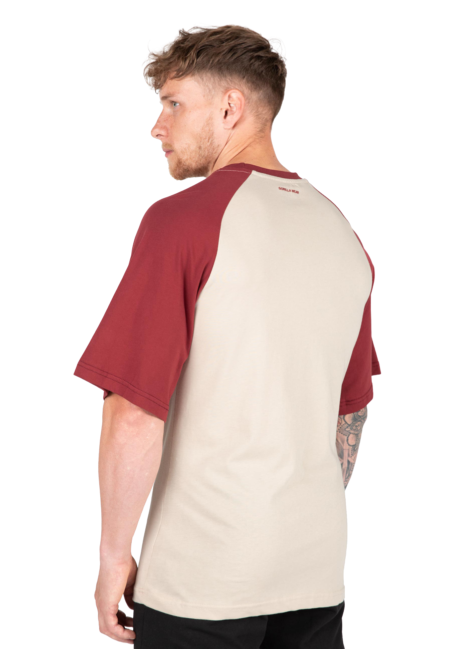 Gorilla Wear Logan Oversized T-Shirt T-Shirt & Tops Beige/Red