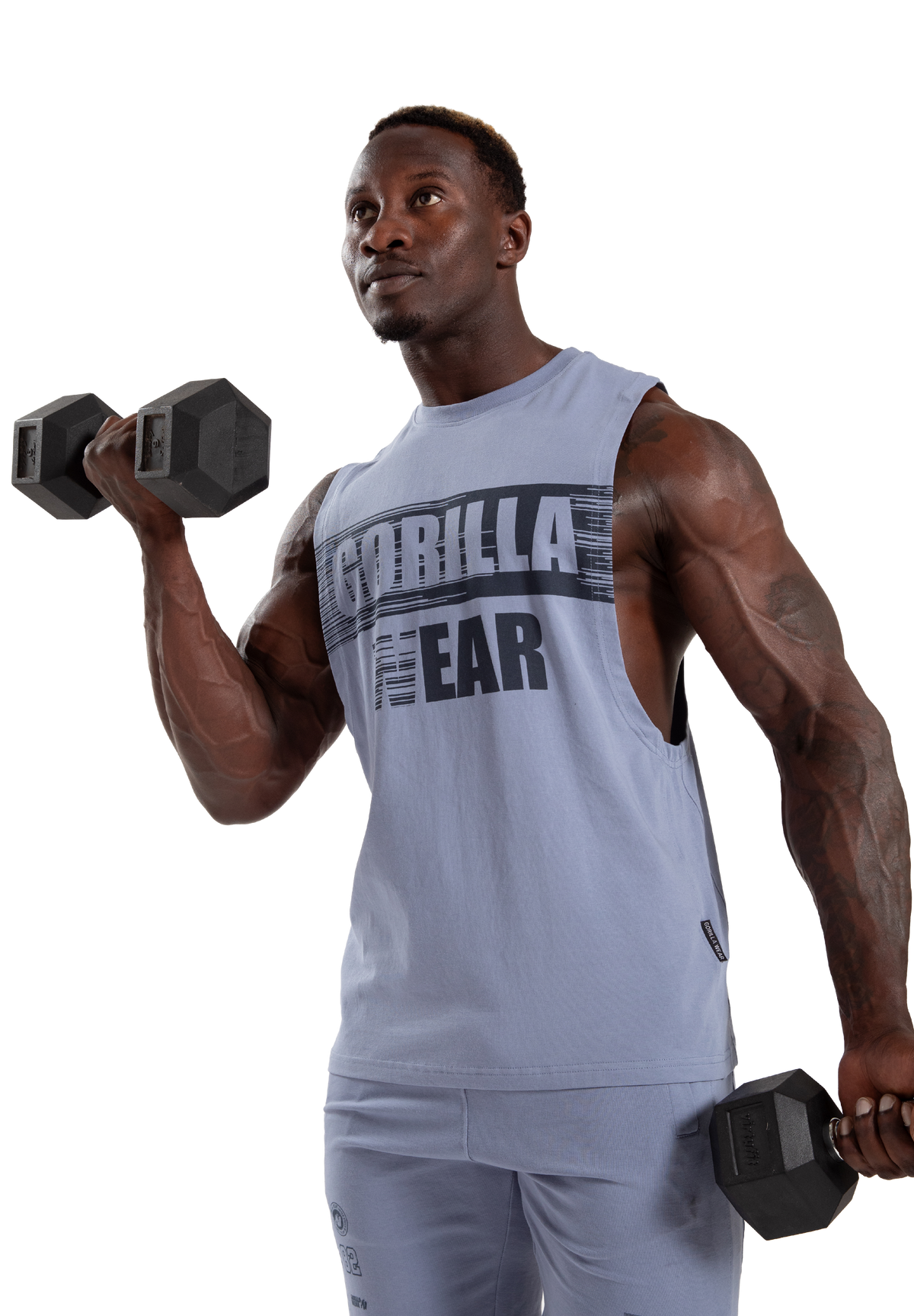 Gorilla Wear Lopez Drop Armhole Tank Top Tank Top Stonewash Blue
